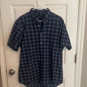 J. Crew Dark Blue Checkered Button-Down Shirt